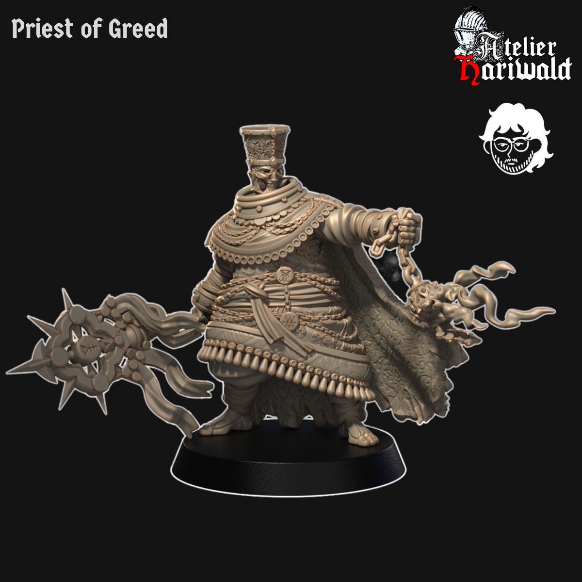 Grimdark Wargame /Trench Crusade proxies / alternative miniatures - Heretic Priest - Legionaries of Greed Court of the Seven Headed Serpent