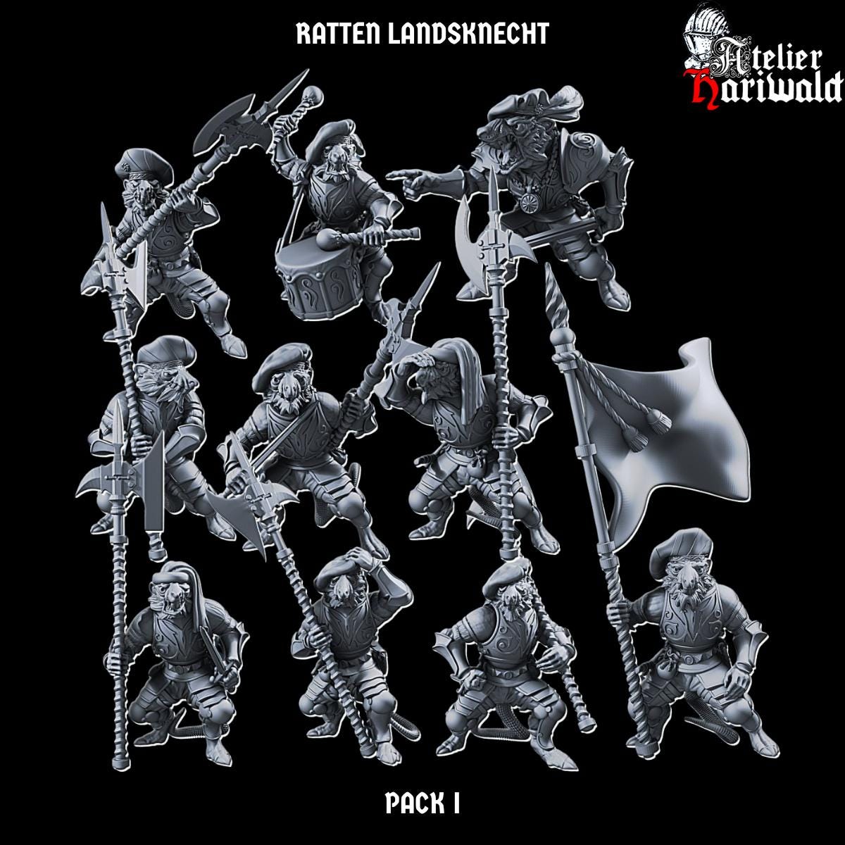 Ratmen - Armored Ratmen - The Old World - Ratten Landsknecht