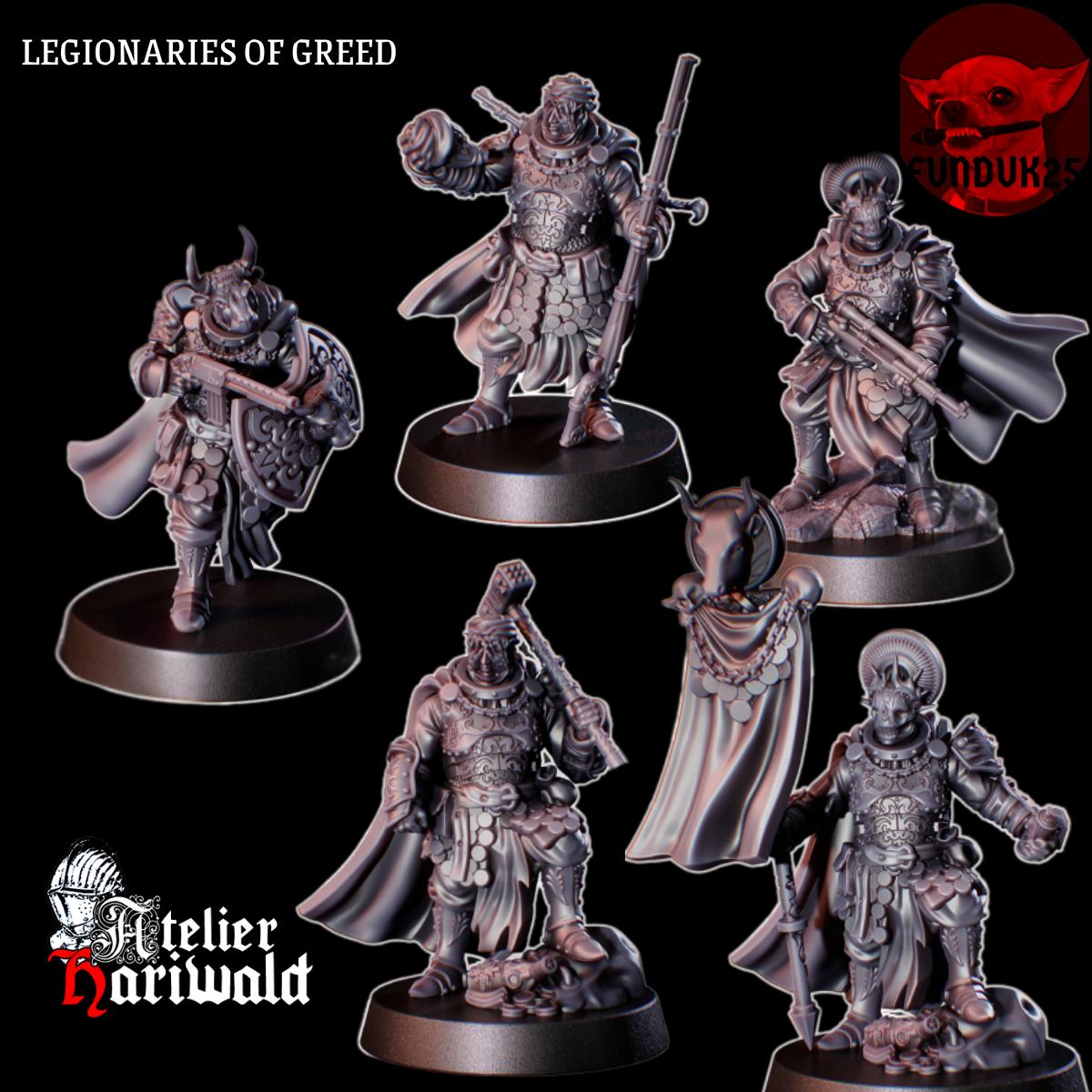 Grimdark Wargame /Trench Crusade proxies / alternative miniatures - Heretic troops - Legionaries of Greed - Black Grail troops