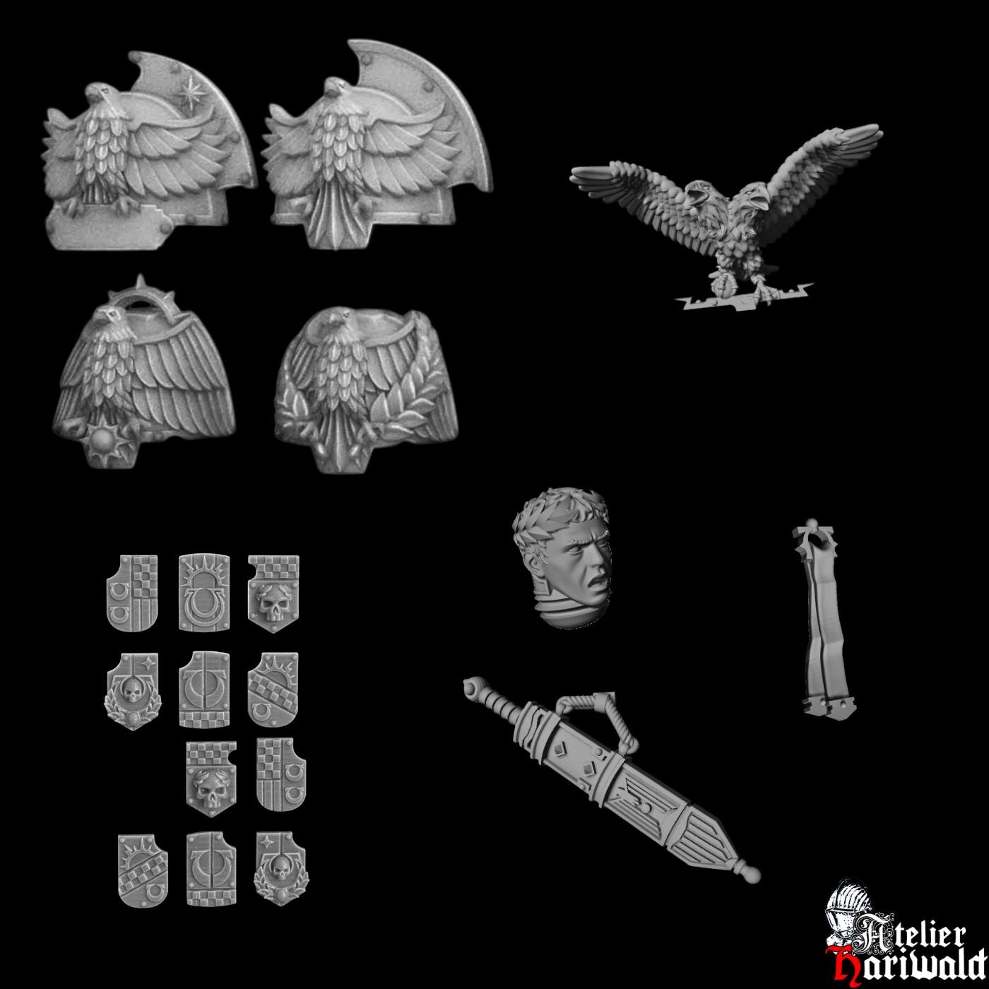 Grimdark wargame - Upgrade kit - ROMAN CONSUL - Heavy Characters