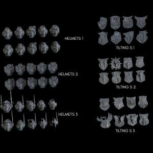 Grimdark Wargames - Bits Casques, tilting shields