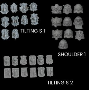Grimdark Wargames - Bits Angelus, shoulder pads, tilting shields
